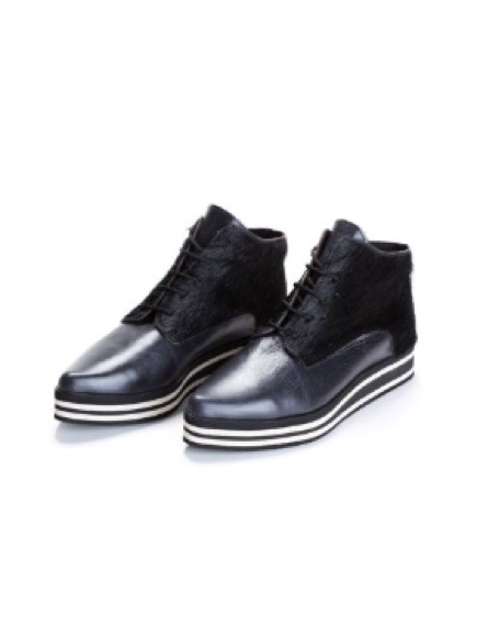 Imelda Leather Platform Ankle Lace Up Booties Size 38 Eu 7.5 Us